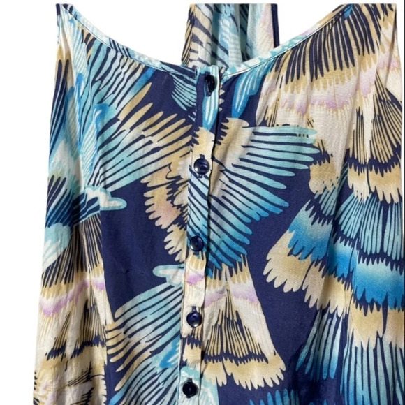 Free People Dress Womens XS Blue Tropical Boho Vacation Y2K Beachy Costal Mini - Picture 6 of 14